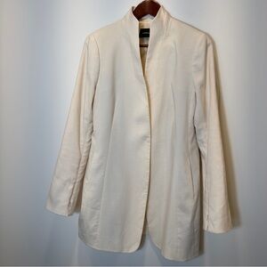 Akris Women’s Beige Elegant Single Breasted Blazer US 10 Wool-Silk-Linen Blend